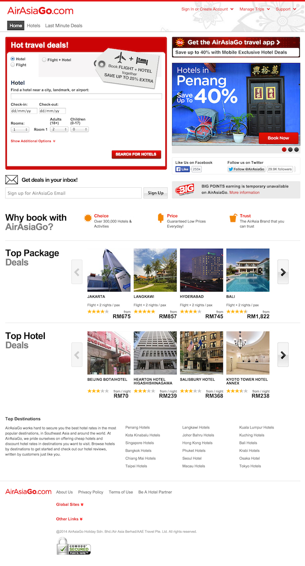AirAsiaGo Online Web Booking - Screenshot