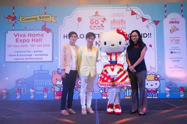 Joey Yong (Managing Director, Hey Day Sdn Bhd), Jane Chan (CEO, Hey Day Sdn Bhd), Hello Kitty, Carolne Tsang (COO, Sanrio Hong Kong)