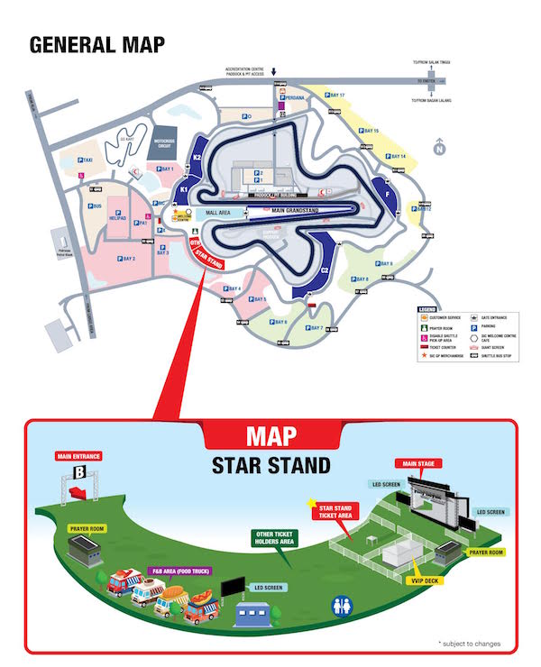Star Stand Location in Sepang Circuit