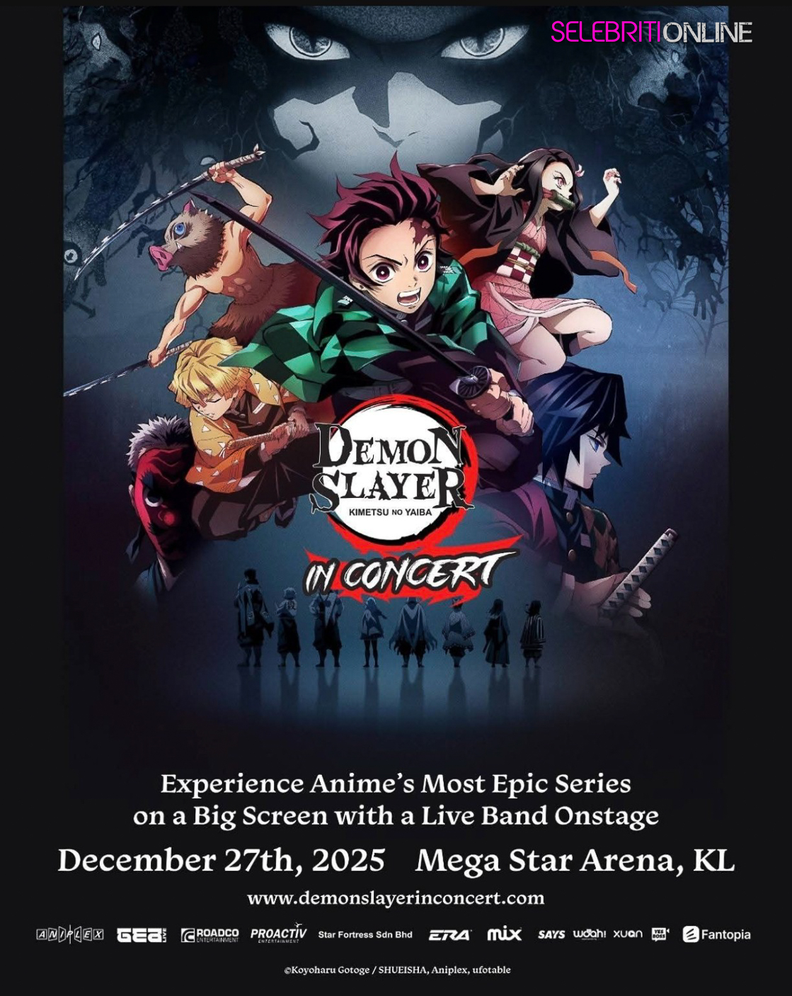 Poster rasmi Demon Slayer In Concert 2025 di Mega Star Arena Kuala Lumpur.