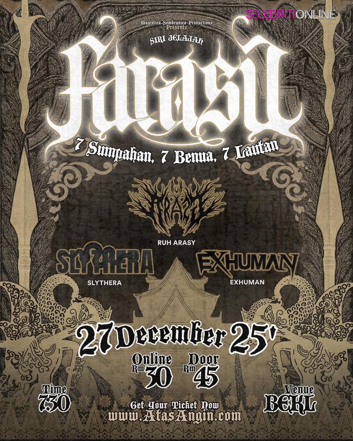 Poster rasmi konsert Arasy 7 Sumpahan 7 Benua 7 Lautan di BEKL