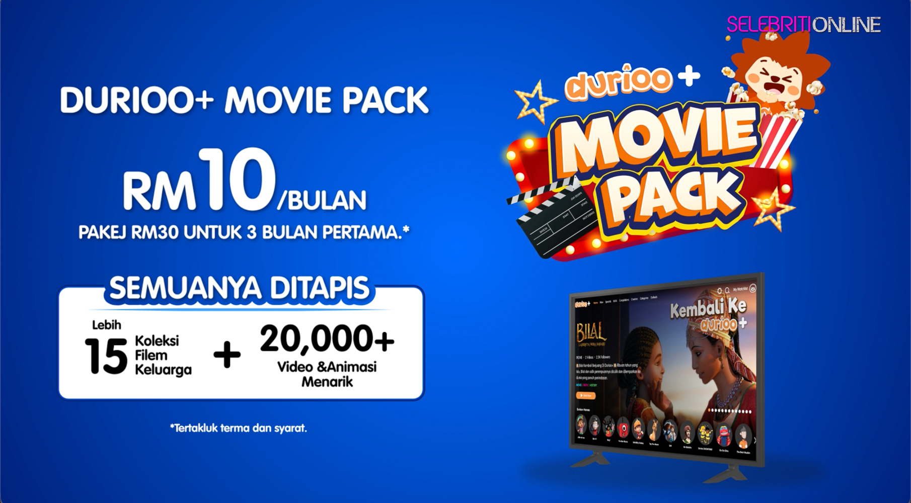 Goldbeak The Movie versi Islamik oleh Durioo+, promosi langganan RM10 sebulan di platform Durioo+