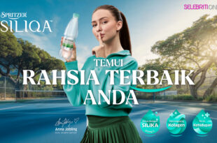 Anna Jobling dalam kempen Spritzer SILIQA – promosi air mineral silika untuk kulit sihat