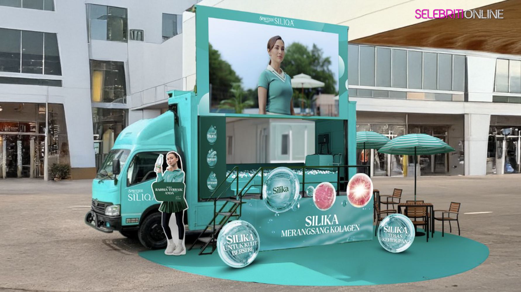 Anna Jobling dalam kempen Spritzer SILIQA – promosi air mineral silika untuk kulit sihat