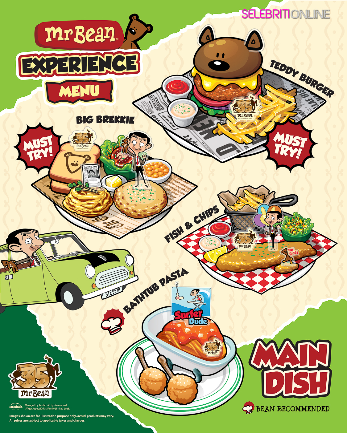 Kereta Mini ikoni Mr Bean dipamerkan di Acolab Pavilion Bukit Jalil sempena Mr Bean Experience Malaysia.