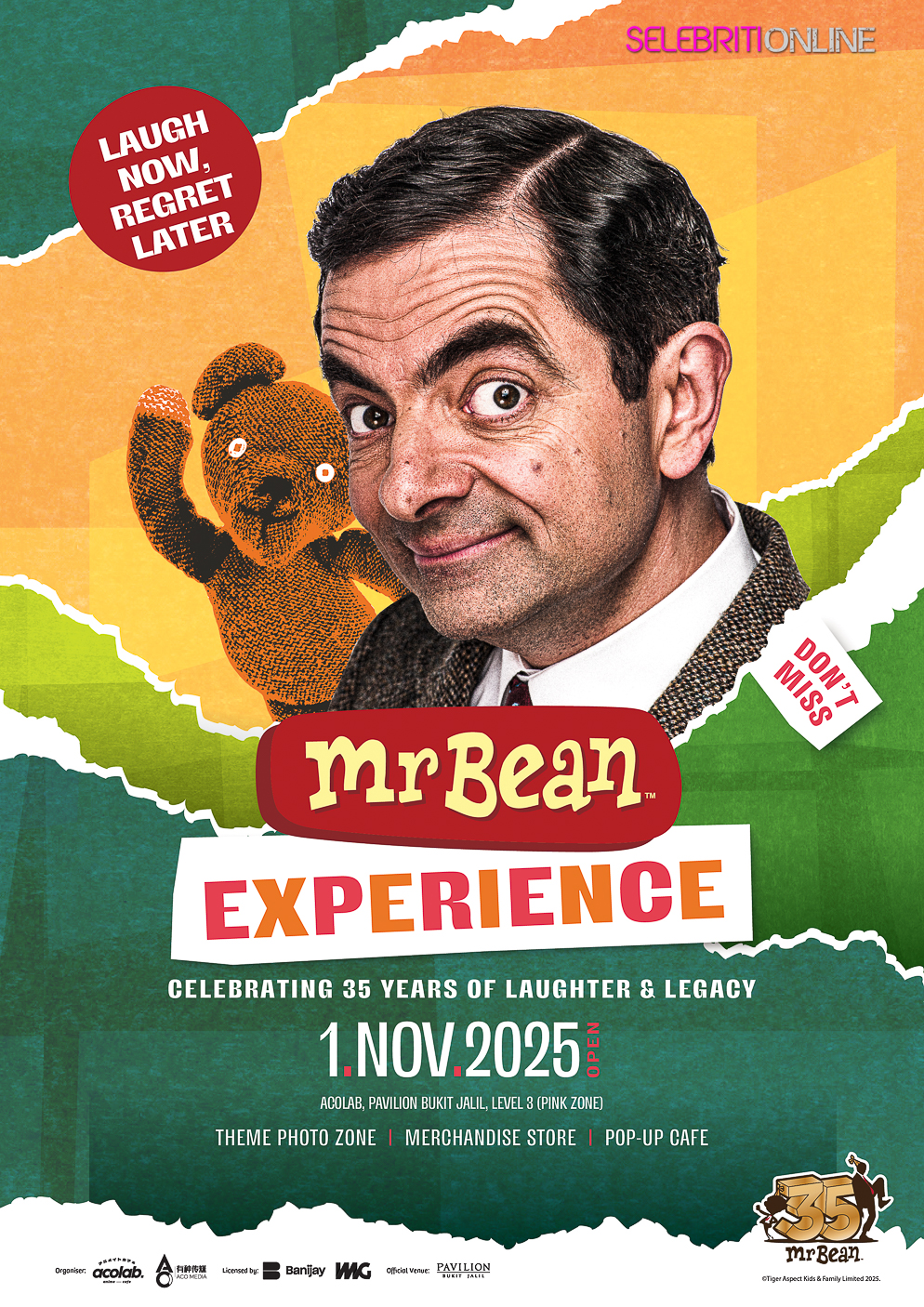 Kereta Mini ikoni Mr Bean dipamerkan di Acolab Pavilion Bukit Jalil sempena Mr Bean Experience Malaysia.