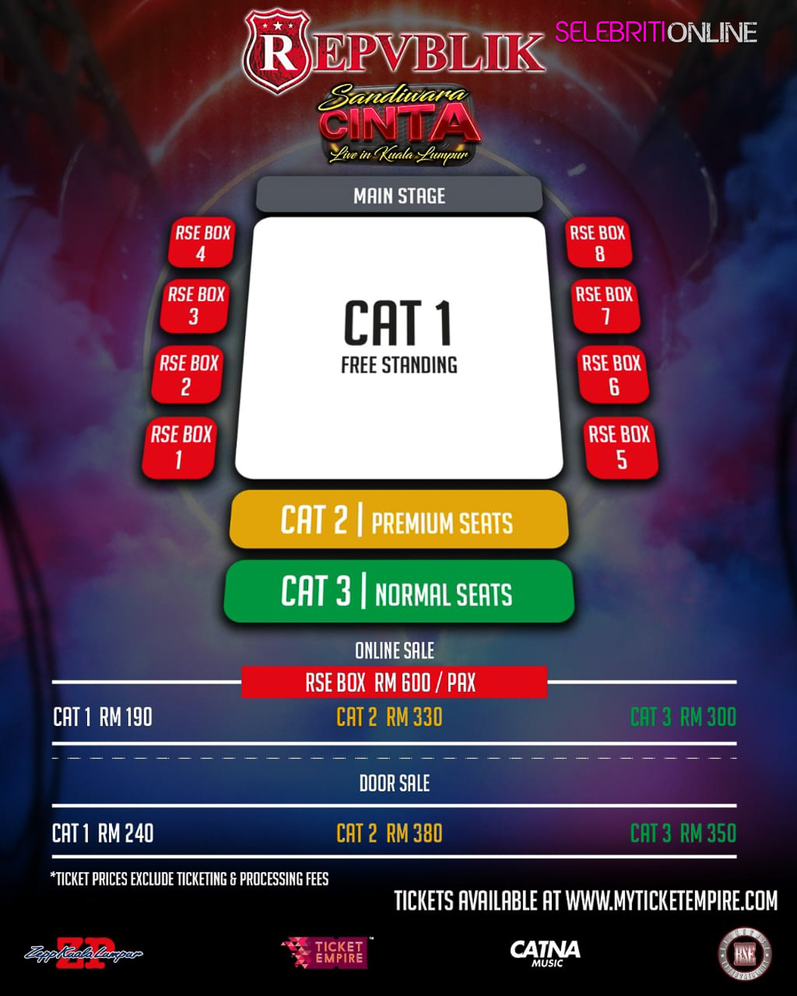 Poster rasmi konsert REPVBLIK “SANDIWARA CINTA” di ZEPP KUALA LUMPUR, 8 FEBRUARI 2026.