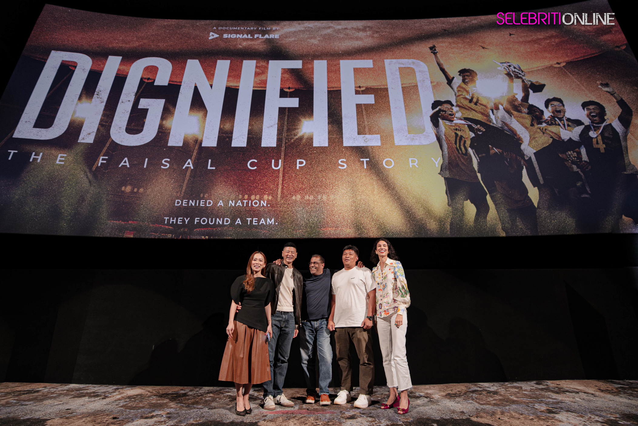 Poster dokumentari DIGNIFIED The Faisal Cup Story bertemakan perjuangan anak pelarian.