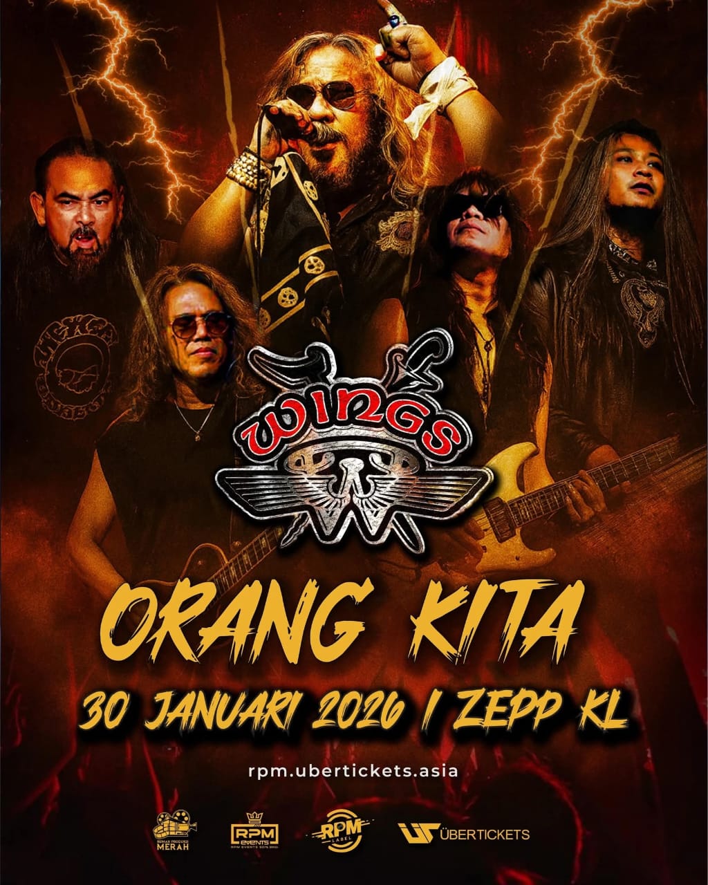 Poster Rasmi Konsert Wings Orang Kita di Zepp KL 30 Januari 2026.