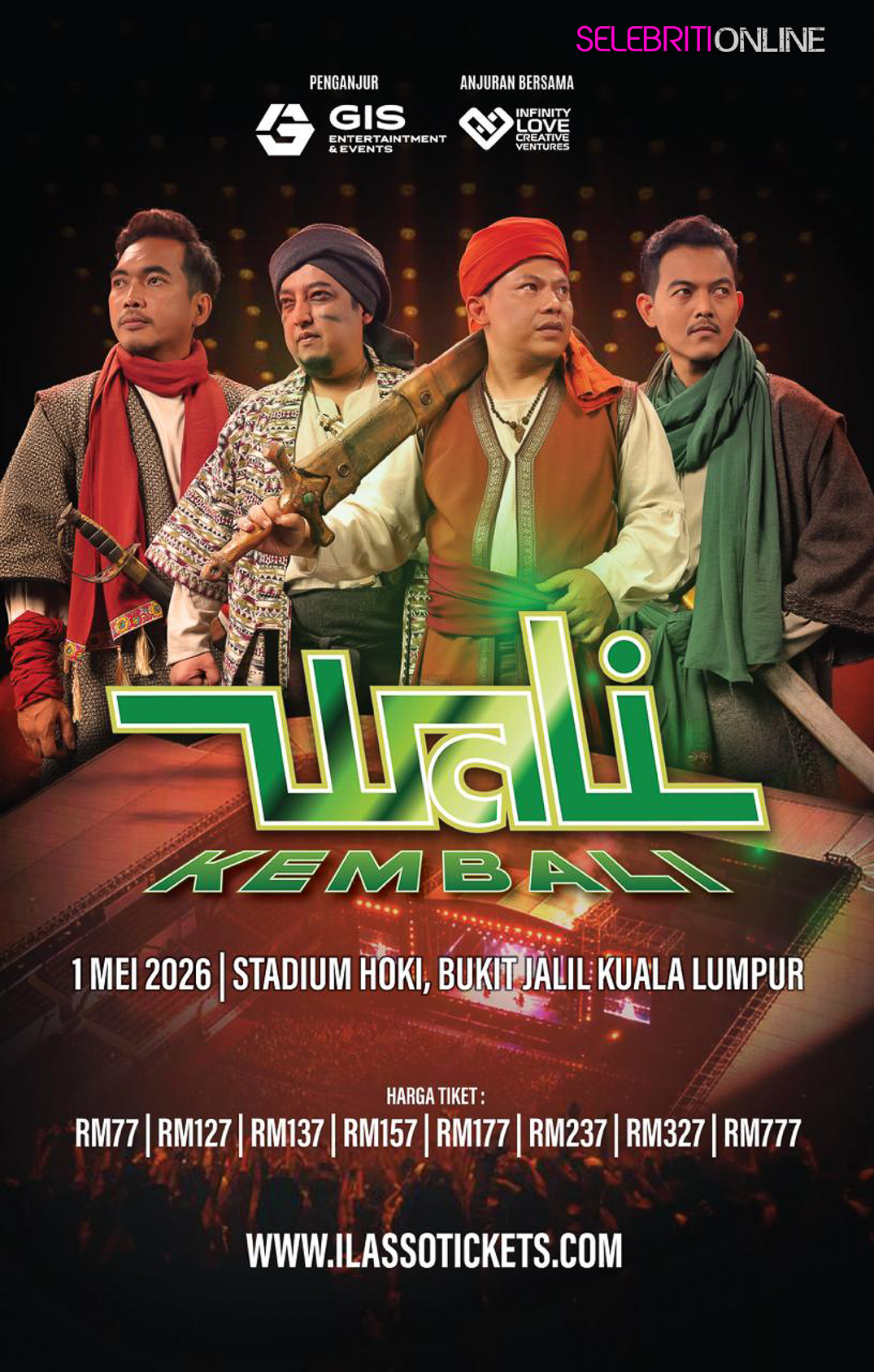 Wali Band bakal jayakan Konsert Wali Band Kembali di Kuala Lumpur 2026