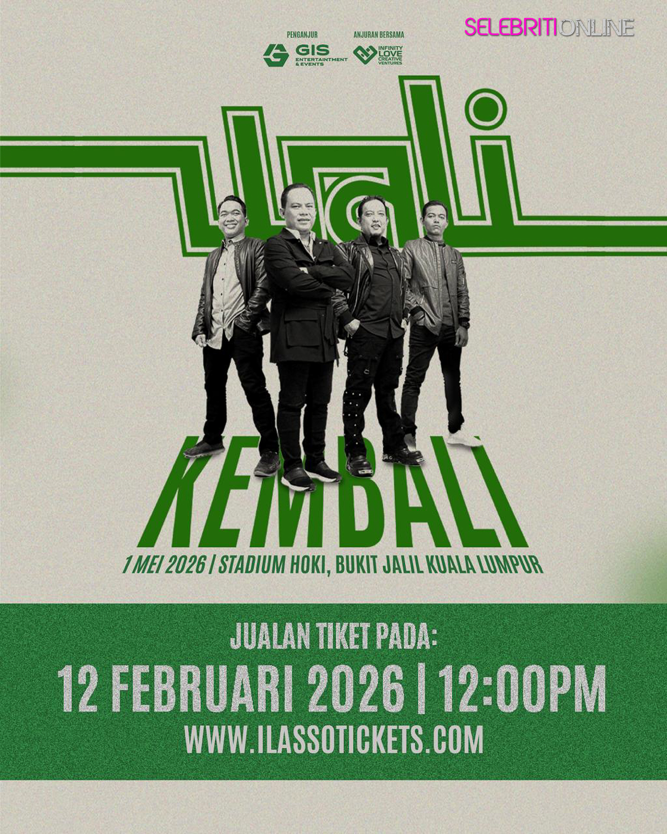 Wali Band bakal jayakan Konsert Wali Band Kembali di Kuala Lumpur 2026