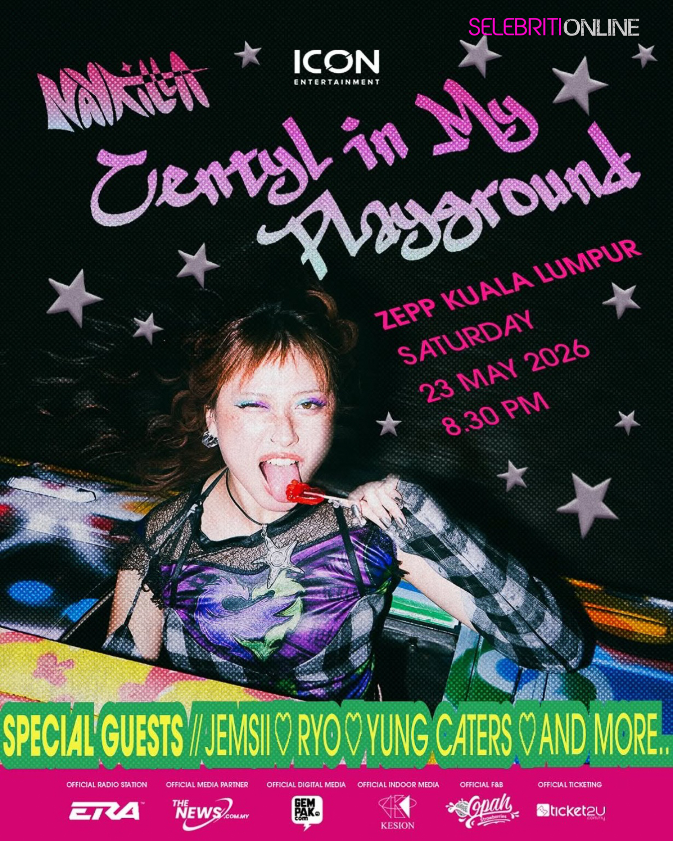 Poster rasmi konsert Naykilla “CentyL in My Playground” di Zepp Kuala Lumpur pada 23 Mei 2026.