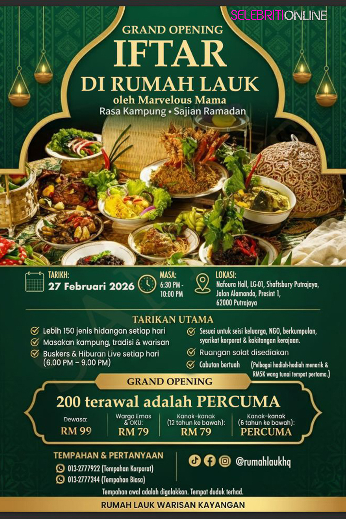 Iftar Rumah Lauk di Nafoura Hall Putrajaya dengan konsep masakan kampung