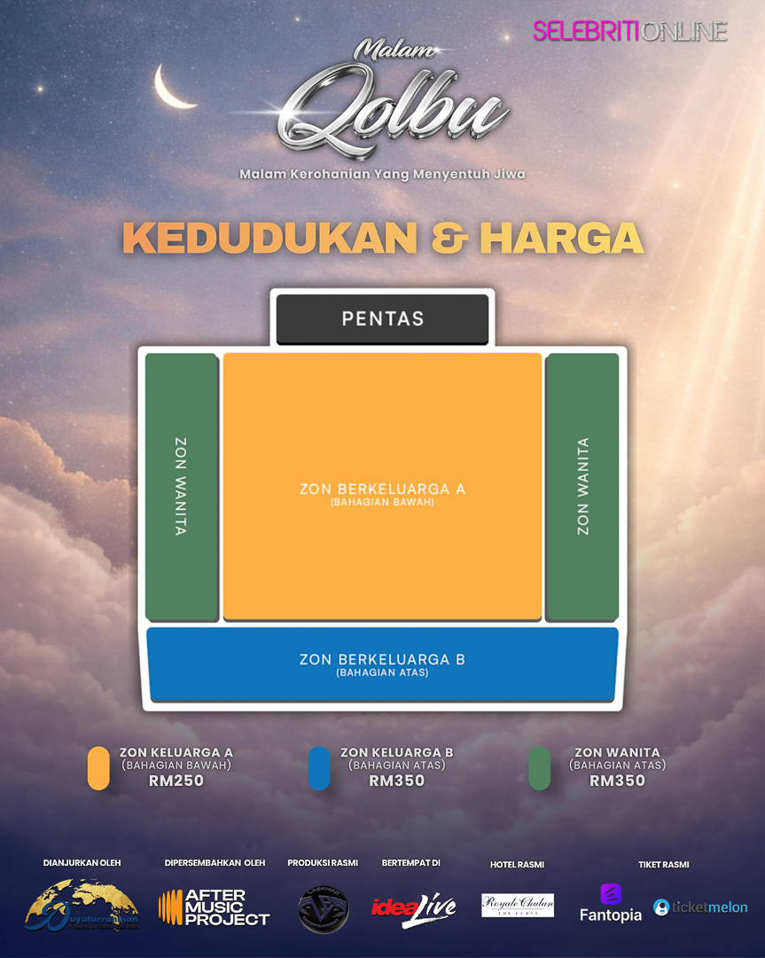 Malam Qolbu 2026 menampilkan Rabbani, UNIC, Mawi, Opick dan The Rayhan di Idea Live Arena, Petaling Jaya pada 24 Ogos 2026.