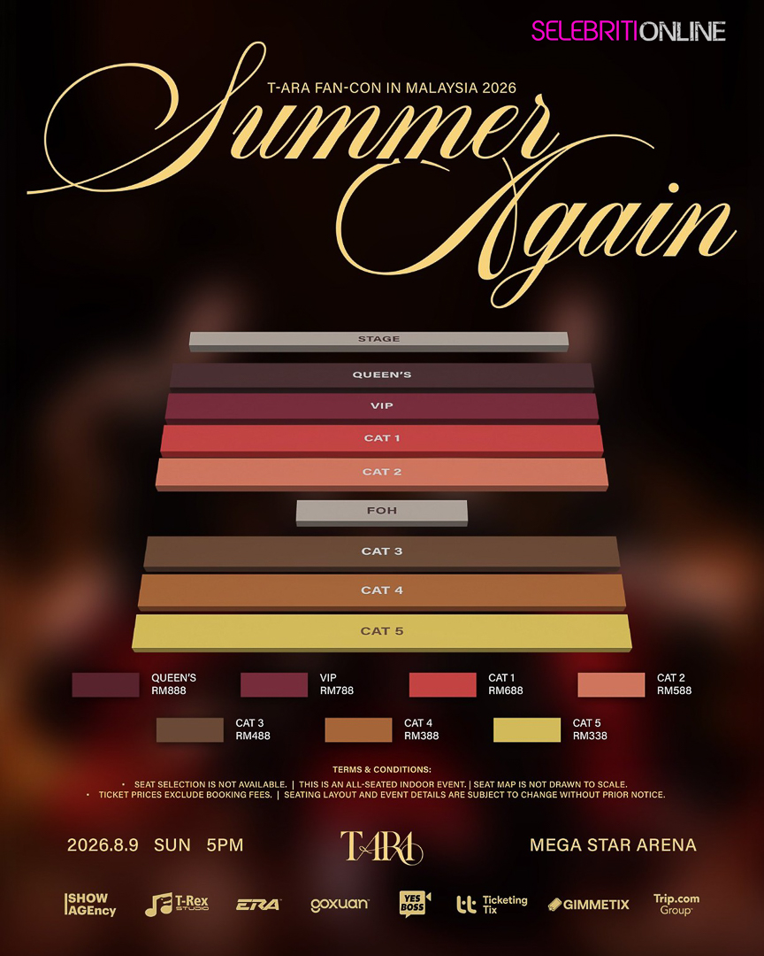 T-ARA kembali bertemu peminat di Malaysia menerusi Summer Again pada 9 Ogos 2026 di Mega Star Arena.