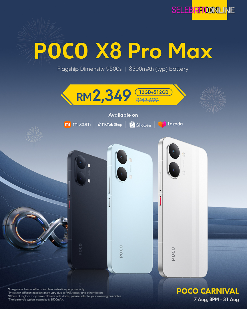 POCO Carnival 2026 menawarkan promosi eksklusif untuk siri telefon pintar dan tablet POCO.