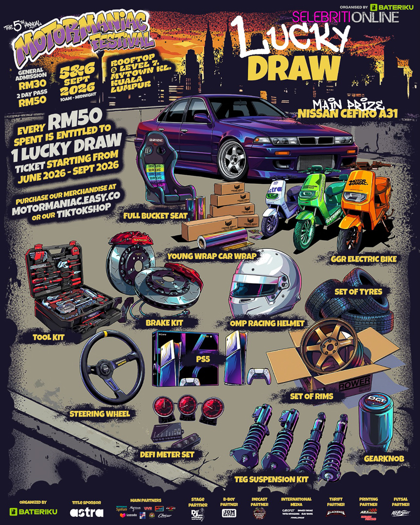 Festival MotorManiac 2026 menghimpunkan budaya automotif, drift, muzik dan teknologi di MyTOWN Kuala Lumpur.