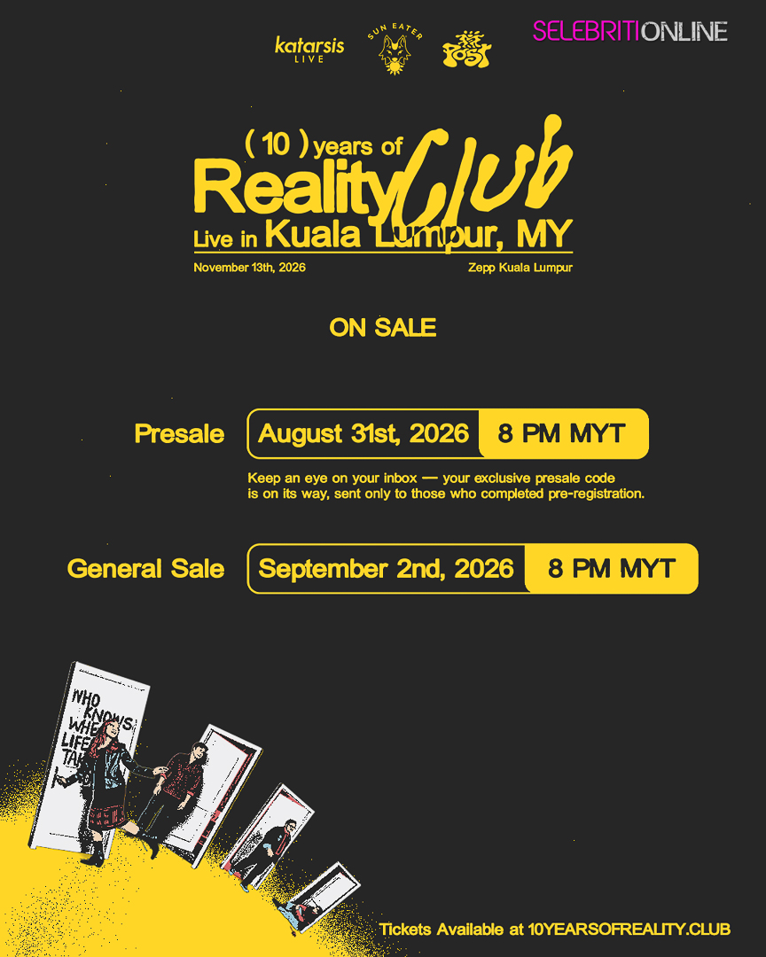 Reality Club bakal meraikan perjalanan 10 tahun menerusi konsert di Zepp Kuala Lumpur.