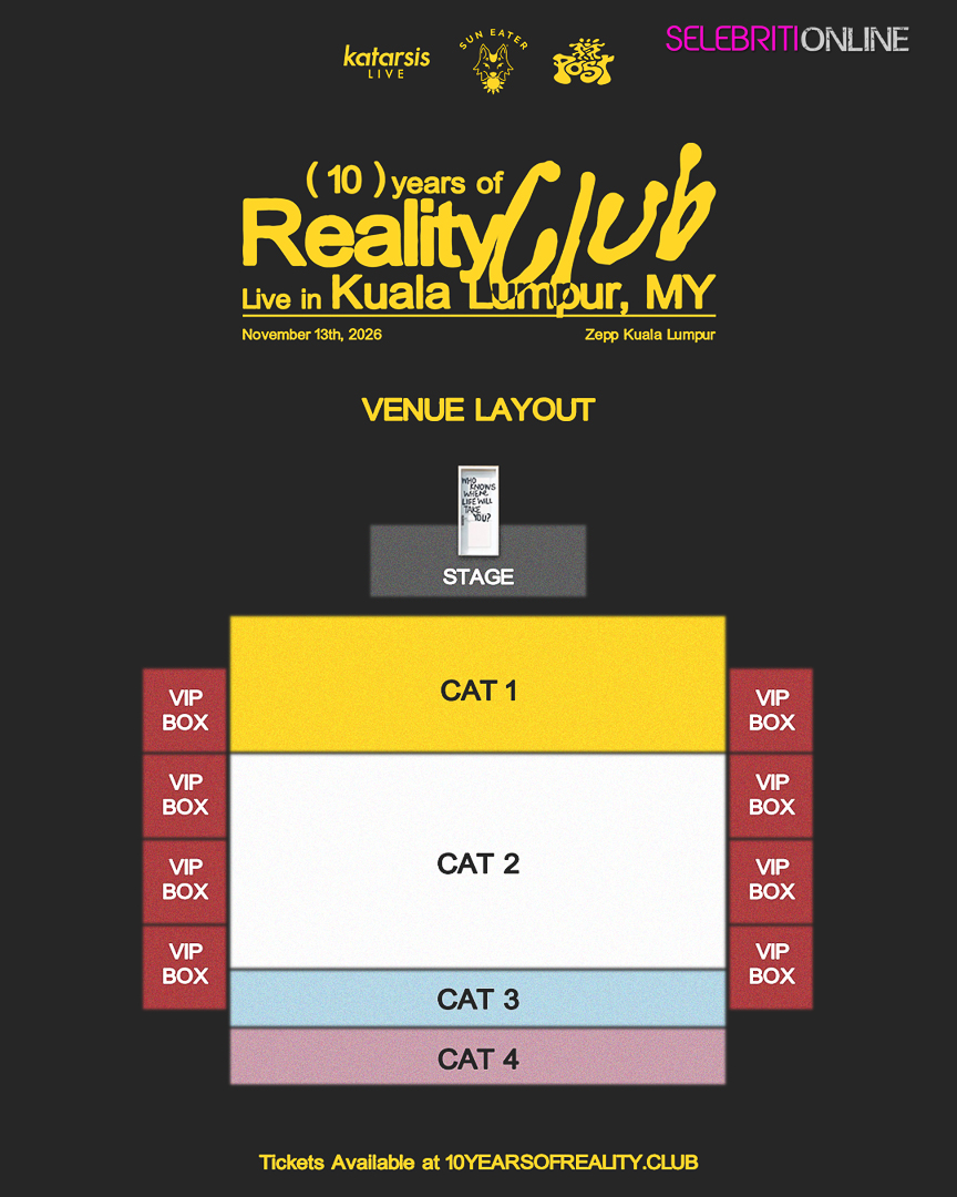Reality Club bakal meraikan perjalanan 10 tahun menerusi konsert di Zepp Kuala Lumpur.